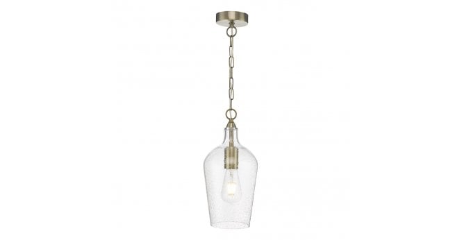 Där Lighting Nida Pendant Antique Brass Glass