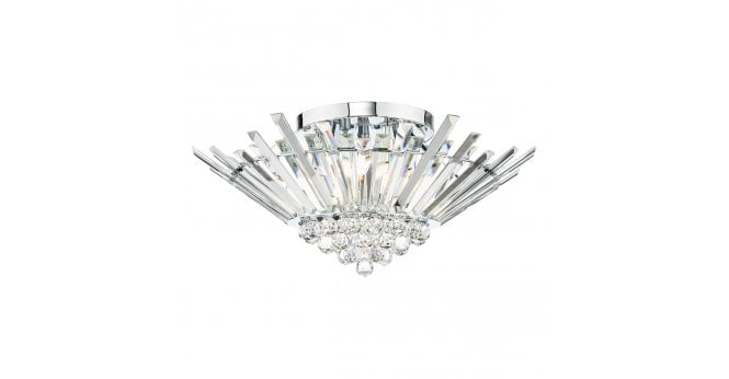 Där Lighting Nimbus 5 Light Flush Polished Chrome Crystal