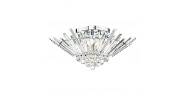 Nimbus 5 Light Flush Polished Chrome Crystal