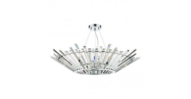 Där Lighting Nimbus 6 Light Pendant Polished Chrome Crystal