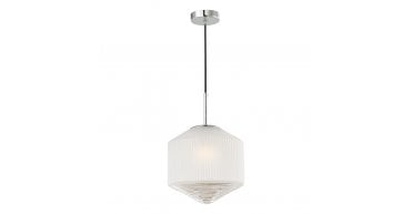 Nisha 1 Light Pendant Polished Chrome And Frosted/Clear Glass