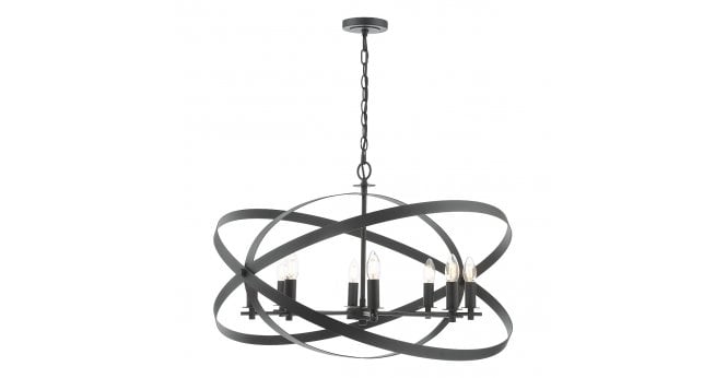 Där Lighting Nitya 8 Light Pendant Matt Black