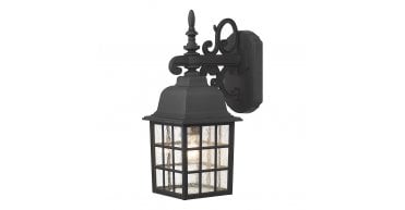 Norfolk Outdoor Wall Light Black Glass IP43