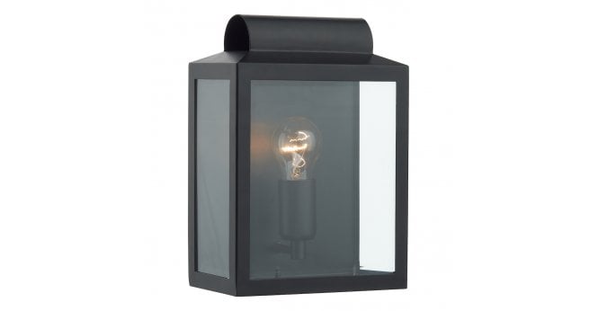 Där Lighting Notary Outdoor Wall Light Black Glass IP44