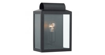 Notary Outdoor Wall Light Black Glass IP44