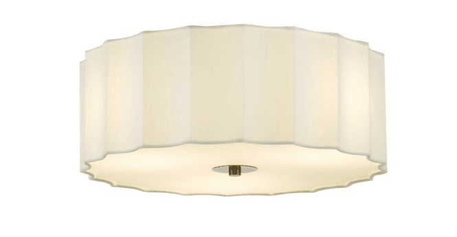 Där Lighting Noura 3 Light Flush Ivory and White