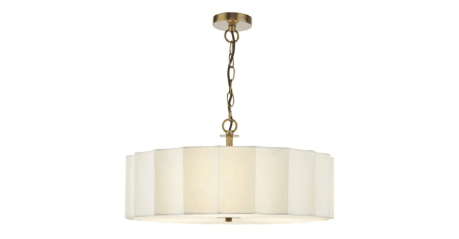 Där Lighting Noura 3 Light Pendant Ivory and Antique Bronze