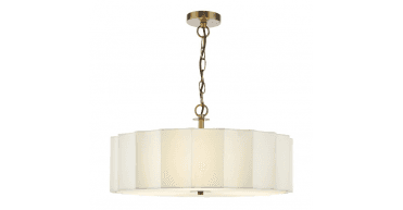 Noura 3 Light Pendant Ivory and Antique Bronze