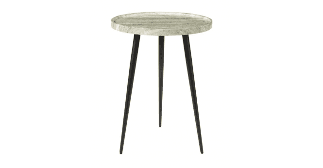 Där Lighting Nusa Side Table Brown Stone Effect and Matt Black