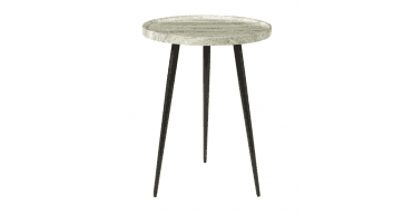 Nusa Side Table Brown Stone Effect and Matt Black