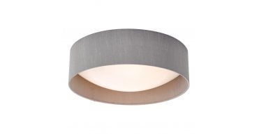 Nysa 2 Light Flush Grey Faux Silk 40cm