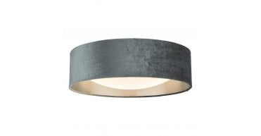 Nysa 2 Light Flush Velvet Dark Grey Shade 40cm