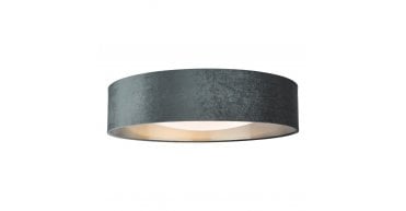 Nysa 3 Light Flush Velvet Dark Grey Shade 60cm