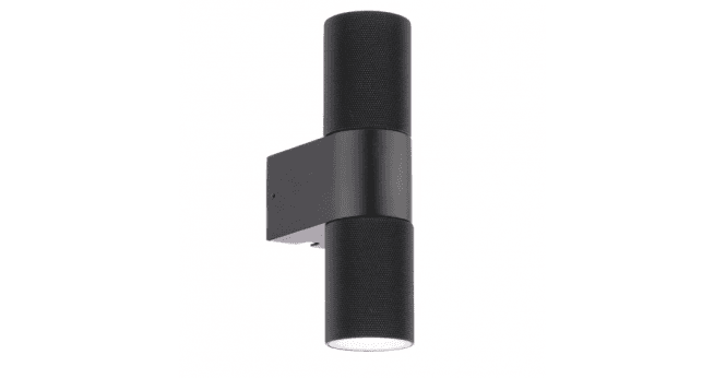 Där Lighting Obi 2 Light Outdoor Wall Light Matt Black IP54