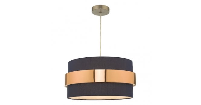 Där Lighting Oki Easy Fit Navy Blue Shade with Copper Band