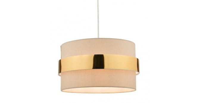 Där Lighting Oki Easy Fit Shade Taupe With Gold Band