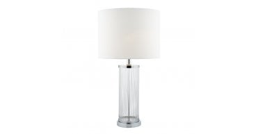 Olalla Table Lamp Polished Chrome Clear Glass With Shade