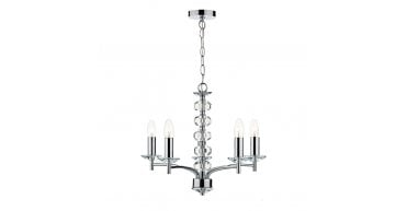 Oleana 5 Light Pendant Polished Chrome Crystal