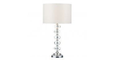 Oleana Table Lamp Polished Chrome Crystal With Shade