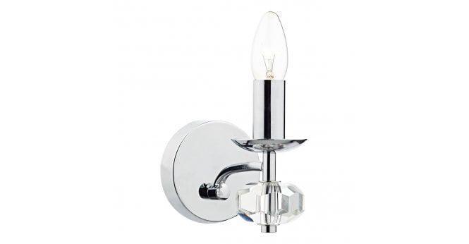 Där Lighting Oleana Wall Light Polished Chrome Crystal