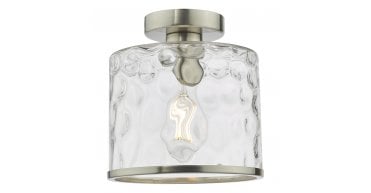 Olsen Semi-Flush Satin Chrome and Glass
