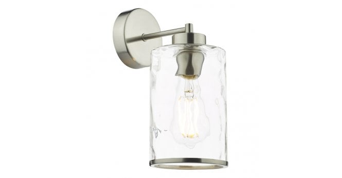 Där Lighting Olsen Wall Light Satin Chrome and Glass