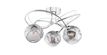 Onawa 3 Light Semi Flush Polished Chrome With Organic Smoked Glass