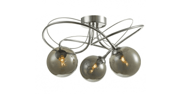 Onawa 3 Light Semi Flush Polished Chrome With Smoked Glass