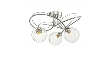 Onawa 3 Light Semi Flush Polished Chrome With Twisted Glass