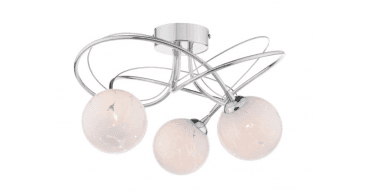 Onawa 3 Light Semi Flush Polished Chrome With White Confetti Glass