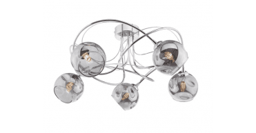 Onawa 5lt Semi Flush Polished Chrome With Organic Smoked Glass