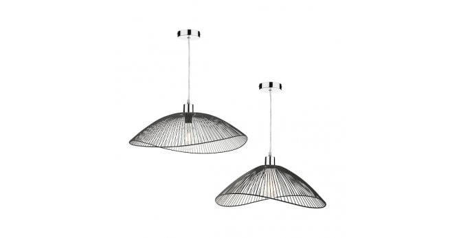 Där Lighting Onza Wire Easy Fit Pendant Shades Black (Twin Pack)