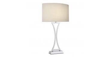 Oporto Table Lamp Polished Chrome With Cream Shade