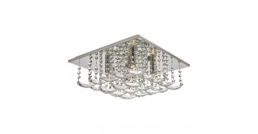 Orella 5 Light Flush Polished Chrome & Crystal