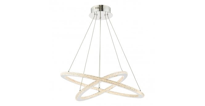 Där Lighting Orion 2 Ring Pendant Polished Chrome LED