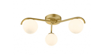 Orlena 3 Light Flush Satin Gold and Opal Glass