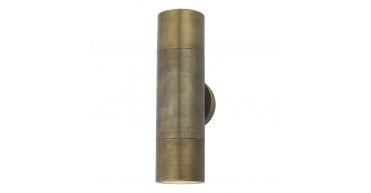 Ortega Outdoor 2 Light Wall Light Natural Brass IP65