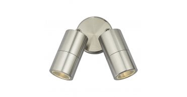 Ortega Outdoor 2 Light Wall Spotlight Aluminium IP65