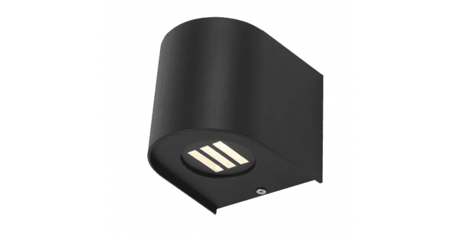 Där Lighting Orville 2 Light Outdoor Wall Light Matt Black LED IP44
