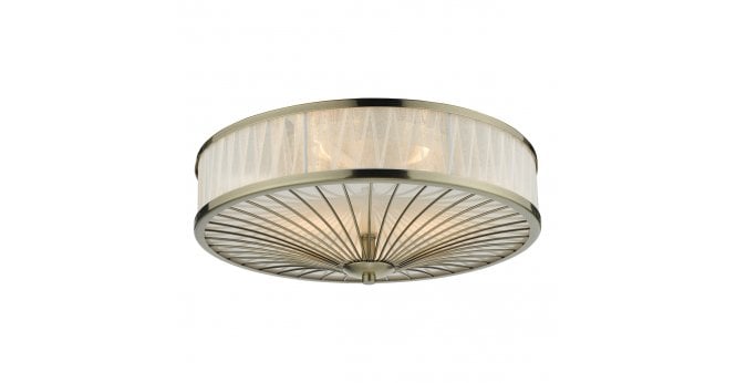 Där Lighting Oslo 3 Light Flush Antique Brass
