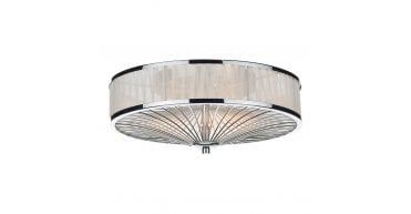 Oslo 3 Light Flush Polished Chrome/ White