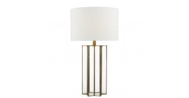 Osuna Table Lamp Natural Brass Glass With Shade
