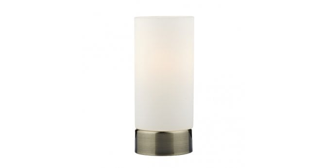 Där Lighting Owen Touch Round Glass Table Lamp Antique Brass Opal Glass (Multipack)