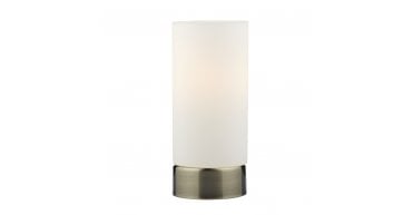 Owen Touch Round Glass Table Lamp Antique Brass Opal Glass (Multipack)