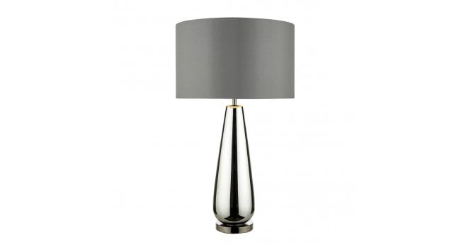 Där Lighting Pablo Table Lamp Black Chrome Smoked Glass With Shade
