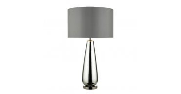 Pablo Table Lamp Black Chrome Smoked Glass With Shade