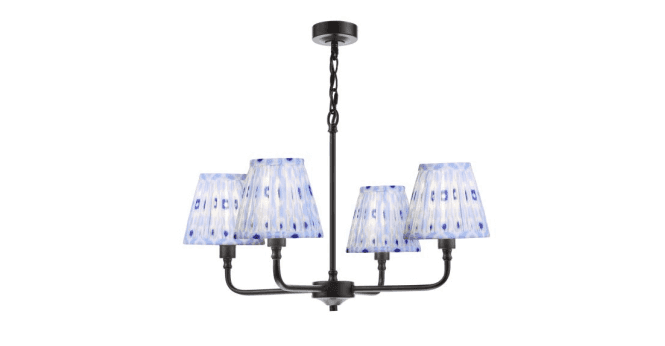 Där Lighting Padme 4 Light Pendant Matt Black With Shade
