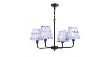 Padme 4 Light Pendant Matt Black With Shade