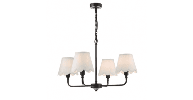 Där Lighting Padme 4 Light Pendant Matt Black With Shade