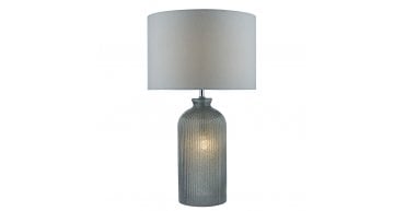 Pamplona Dual Light Table Lamp Grey Glass With Shade